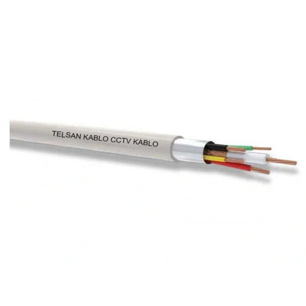 CCTV 2+1 Güvenlik Kamerası Kablosu  1m (1 Coax + 2 x 0.22) (Cu/Al)