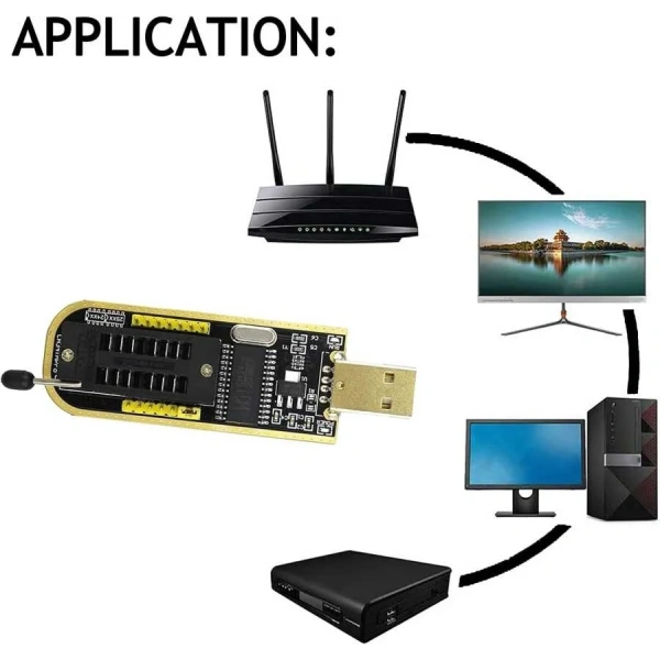 CH341A 24 25 Serisi EEPROM Flash BIOS USB Programlayıcı + SOIC8 Test Klipsi