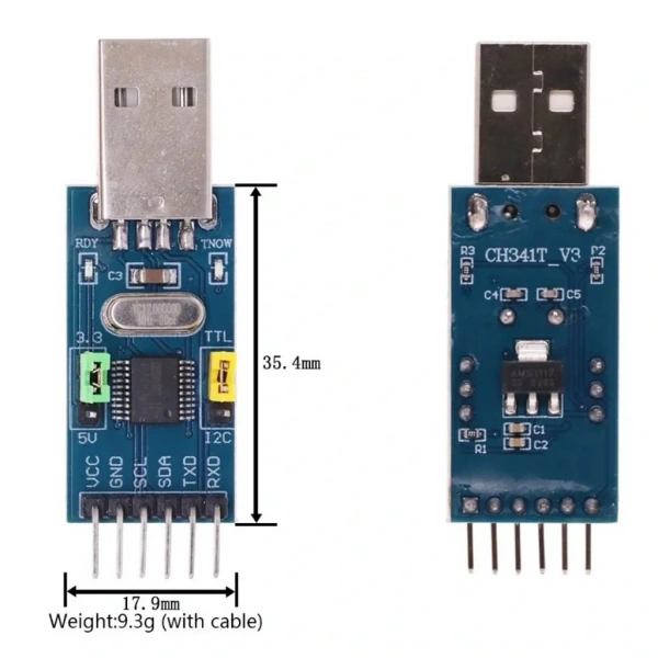 Ch341TTL 2 in 1 modül 3.3V 5V USB I2C IIC UART USB TTL