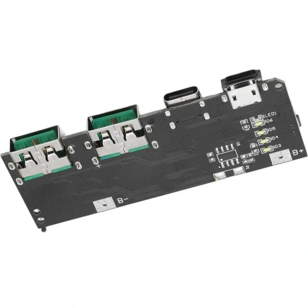 Çift USB 5V 22.5W Ledli Micro Type-C Powerbank Hızlı Şarj Modülü