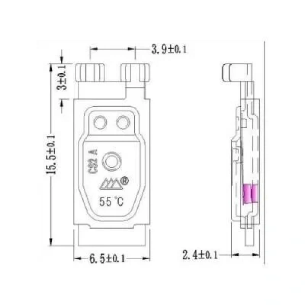 CS2A 250V 8A NC 140 °C Metal Termostat