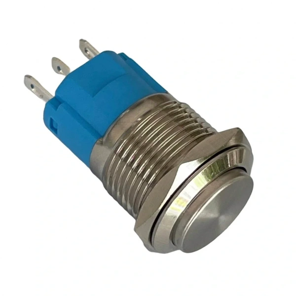D23 16mm Metal Turuncu Halka Ledli Kalıcı Buton 24V