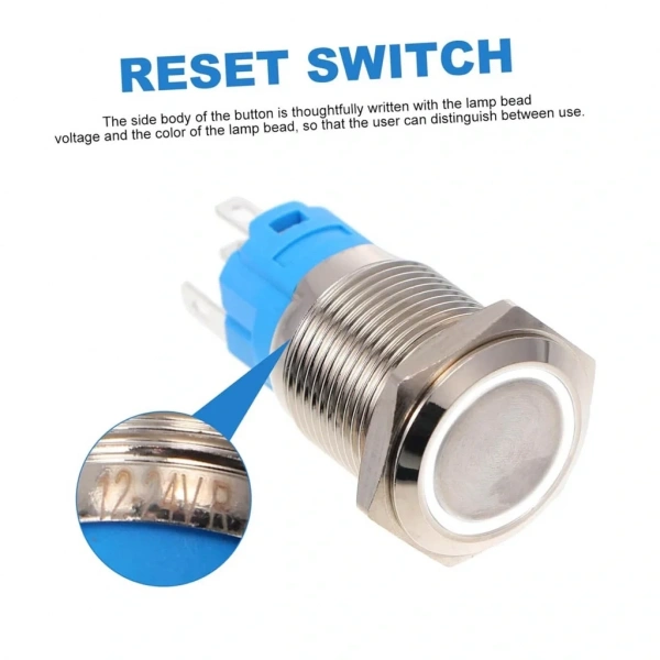 D65 Ø19mm Metal Kalıcı Buton ON-OFF 1NO/1NC