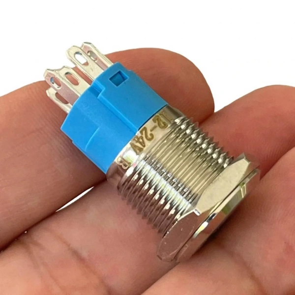 D65 Ø19mm Metal Kalıcı Buton ON-OFF 1NO/1NC