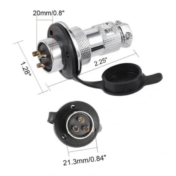 DF20 4 Pin 20mm Su Geçirmez Konnektör Takımı