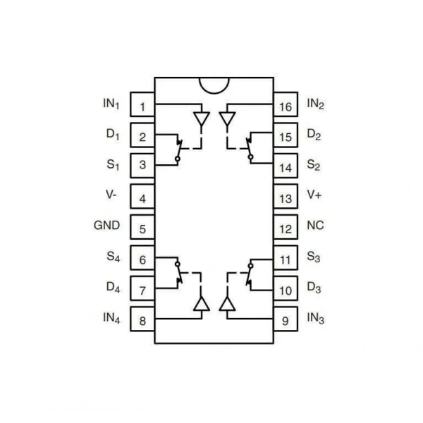 DG201BDJ-E3 DIP-16 Analog Anahtarlama Entegresi