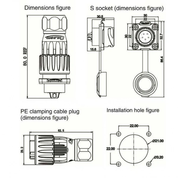 DH-20-J05SX-03-401 5-Pin Su Geçirmez Konnektör - Dişi