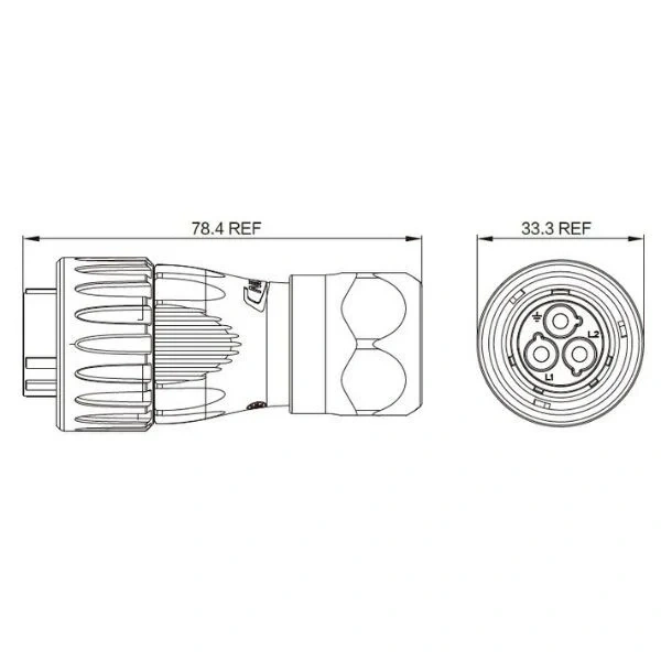 DH-24-C19PE-03-001A 19-Pin Su Geçirmez Konnektör - Erkek