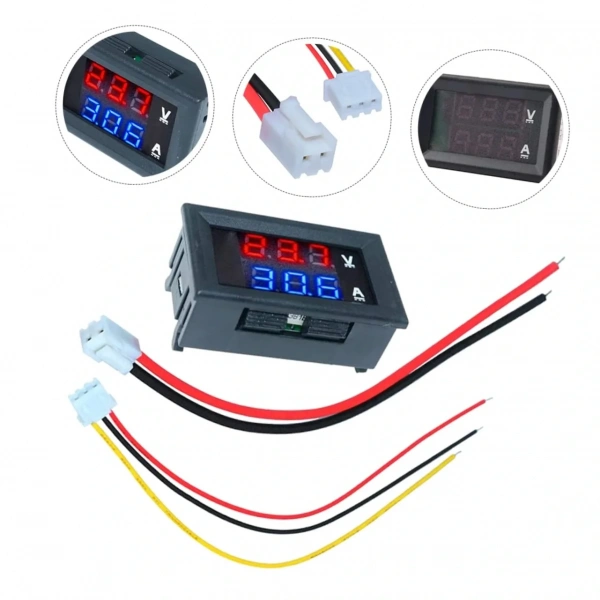 Dijital Voltmetre Ampermetre Volt Akım Ölçer DC 0-100V 10A