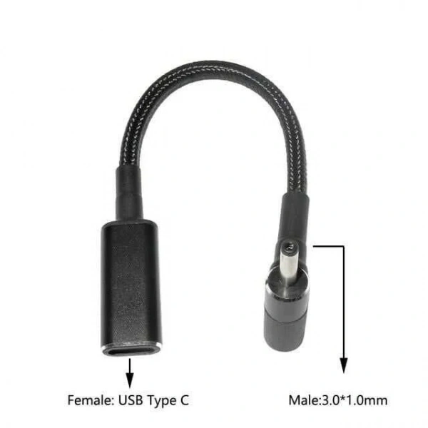 Dişi Type C - Erkek 3.0x1.1mm Jack Dönüştürücü Kablo Tip-C to 3011