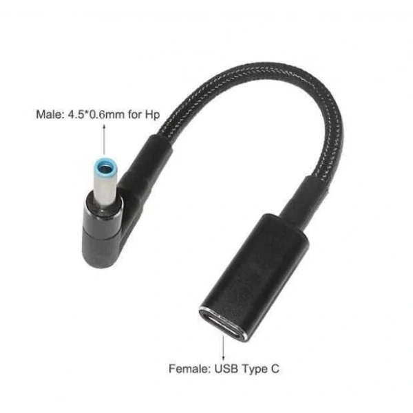 Dişi Type C - Erkek 4.5x0.6mm HP Dönüştürücü Kablo Tip-C to 4506HP