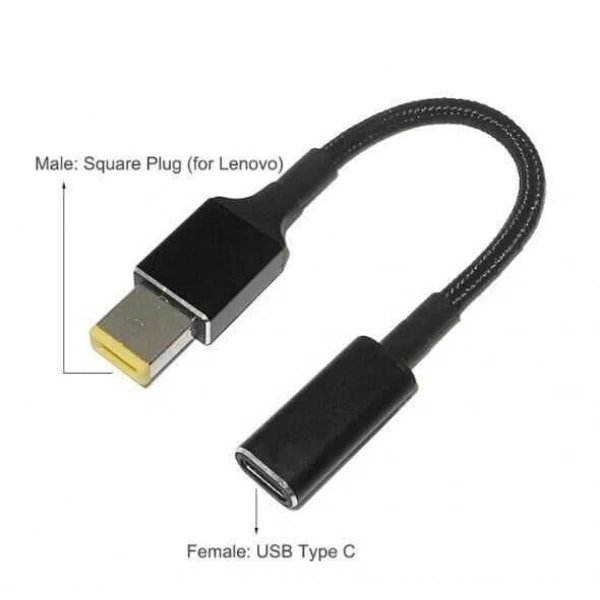Dişi Type C - Erkek Square Plug Dönüştürücü Kablo Lenovo Uyumlu