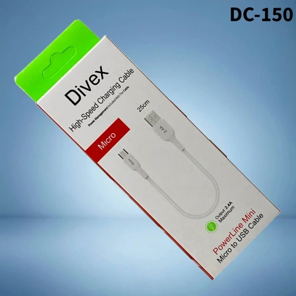 Divex 2.4A Micro USB to USB Hızlı Şarj Kablosu 25cm DC-150