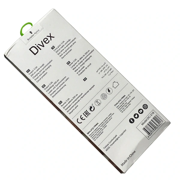 Divex 27W Type-C to Lightning Yüksek Hızlı Şarj Kablosu 2m DC-218