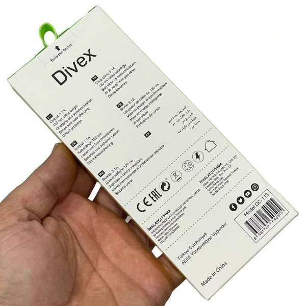 Divex 3.1A 3ü Bir Arada Hızlı Şarj Data Kablosu DC-113