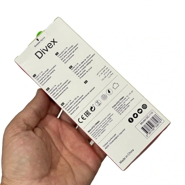 Divex 3.1A Micro USB Hızlı Şarj Data Kablosu 1 metre DC-110