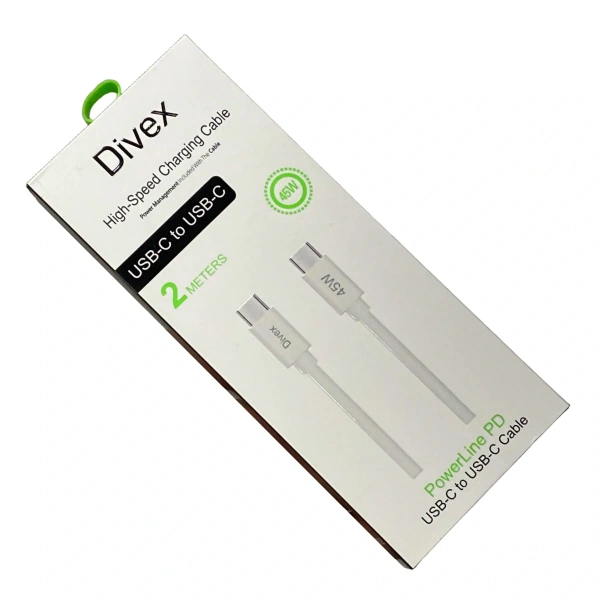 Divex 45W Type-C to Type-C Yüksek Hızlı Şarj Kablosu 2m DC-216