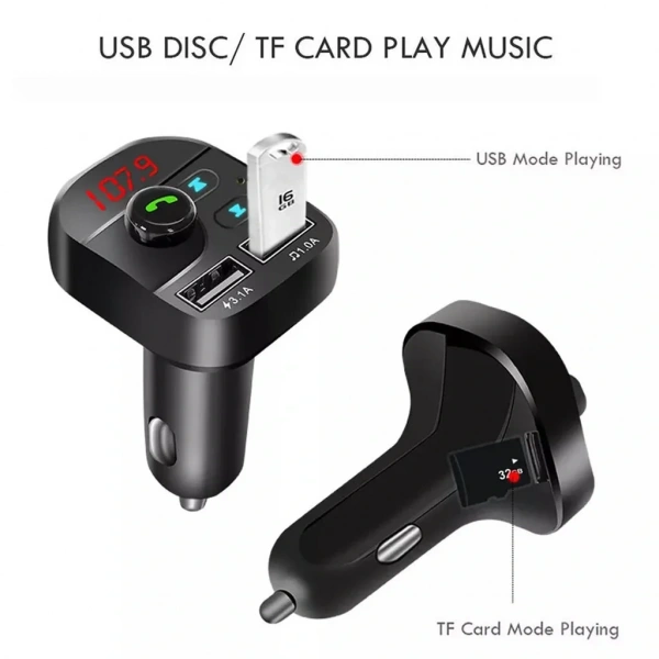 Divex Araç Fm Transmitter Bluetooth 2xUSB Mp3 Çakmaklık Girişli DT-602