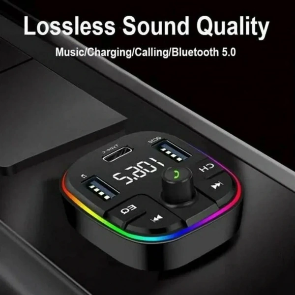 Divex Araç Fm Transmitter Bluetooth 3xUSB - Type-C - SD Kart Çakmaklık Girişli DT-604