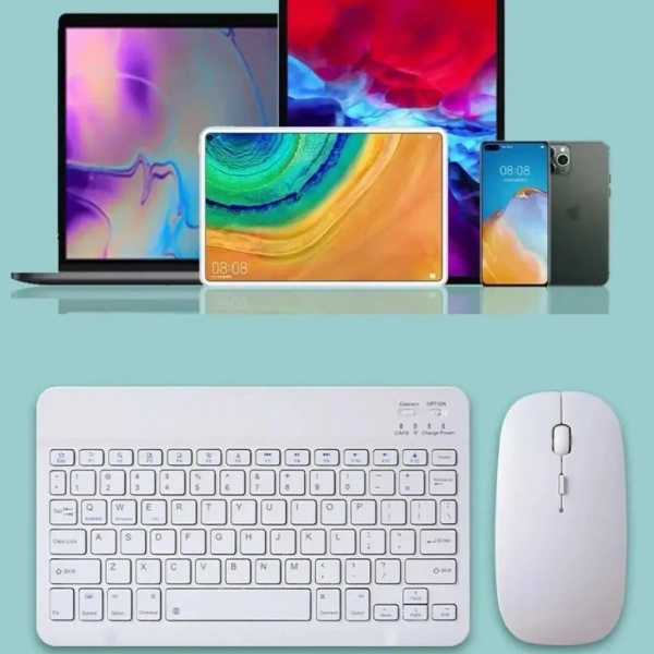 Divex Bluetooth Bağlantılı Şarjlı Mouse Klavye Seti Beyaz DK-10