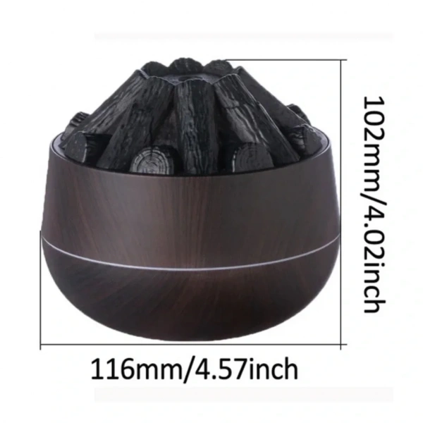 Divex Kömür Ateşi Görünümlü Hava Nemlendirici Charcoal Fire Humidifier Siyah H-55