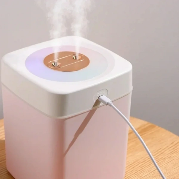 Divex Renkli Işıklı Çift Püskürtmeli Hava Nemlendirici 3L Humidifier H-18