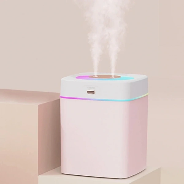 Divex Renkli Işıklı Çift Püskürtmeli Hava Nemlendirici 3L Humidifier H-18