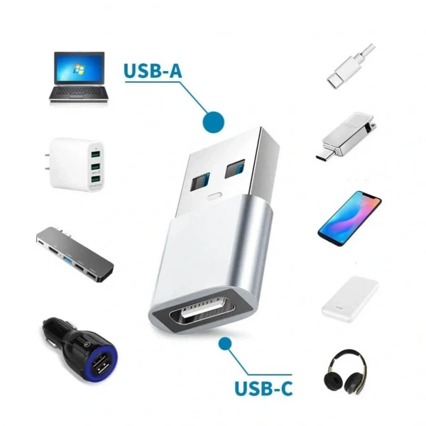 Divex Type-C Dişi USB3.0 Erkek OTG Adaptör Çevirici Gri DC-178