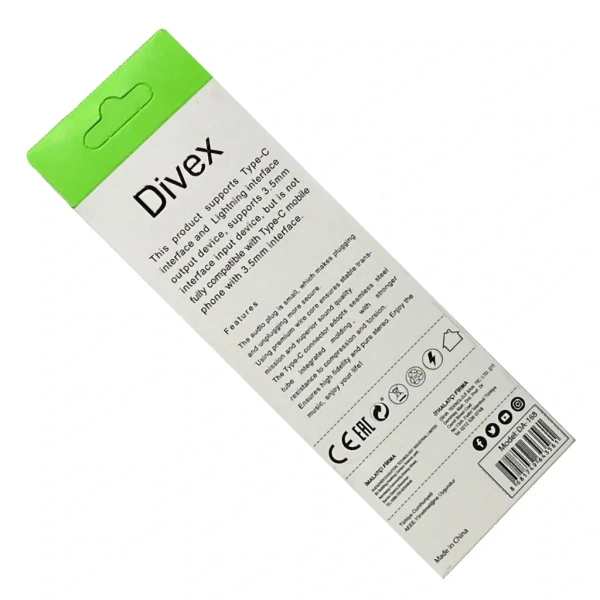 Divex Type-C - Lightning to 3.5mm Aux Stereo Kablo DA-168