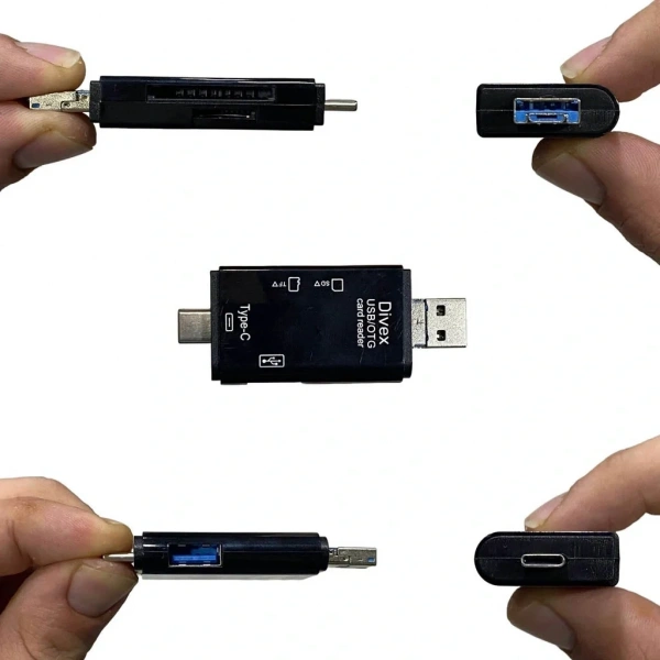 Divex USB3.0 - Type-C - Micro USB Girişli SD-Micro-SD Kart Okuyucu OTG Card Reader