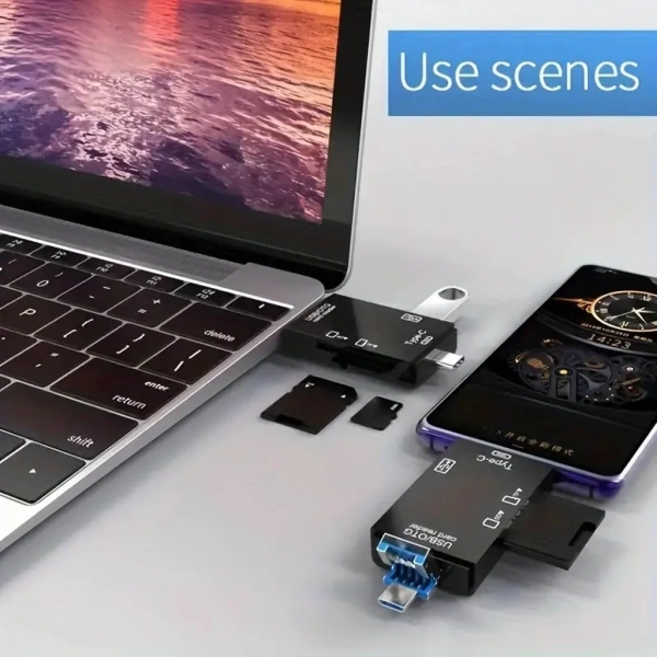 Divex USB3.0 - Type-C - Micro USB Girişli SD-Micro-SD Kart Okuyucu OTG Card Reader