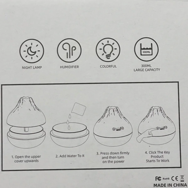 Divex Volkan Görünümlü Hava Nemlendirici Volcano Humidifier H-54