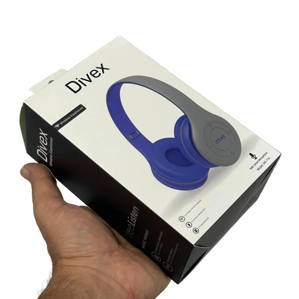 Divex Kulak Üstü Kablosuz Bluetooth Kulaklık Mavi DK-714