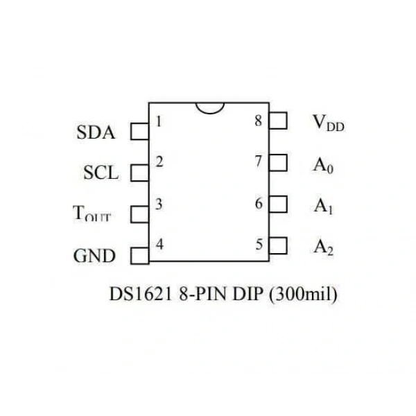 DS1621 DIP-8 Sıcaklık Sensörü Entegresi