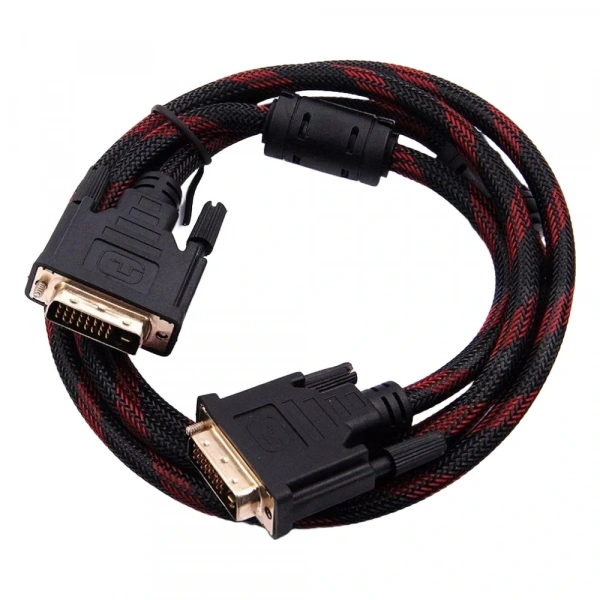 DVI-D Kablo Erkek Erkek (24+1) Örgü Korumalı Kablo 1.4m
