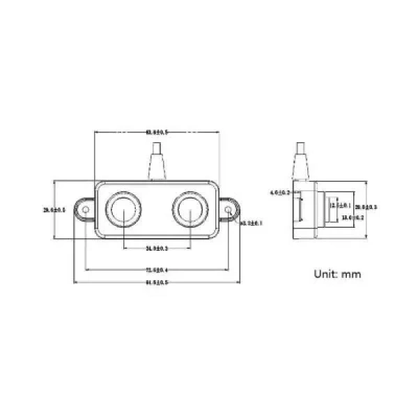 DYP-A02YY DC 5V Ultrasonik Su Geçirmez Mesafe Sensörü - RS485