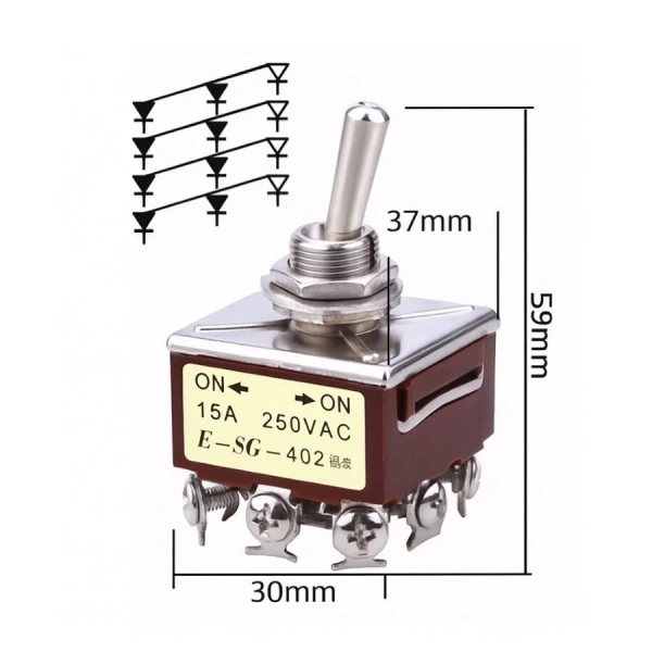 E-SG-402 ON-ON 12-Pin Toggle Switch