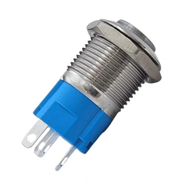 E24 16mm Metal Buton Kalıcılı 12-24V Beyaz Led 1No/1NC 