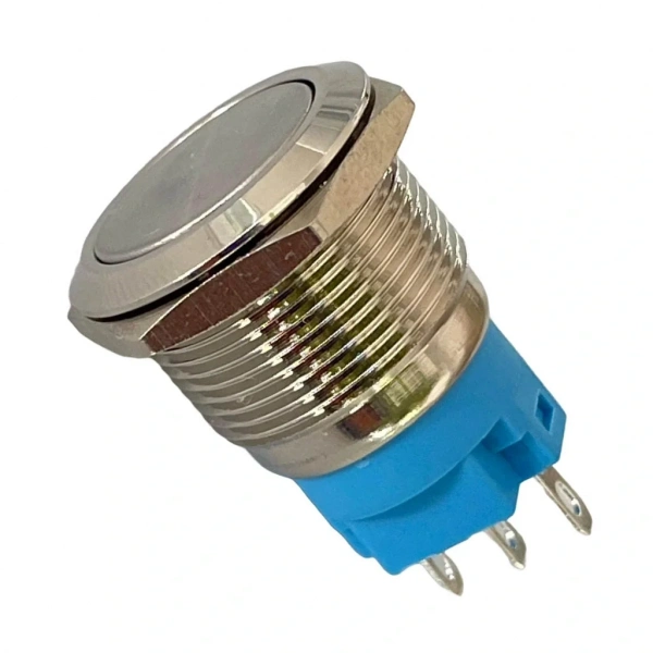 E65 19mm Metal Kalıcılı Buton Düz Kafa Ledsiz 1NO/1NC