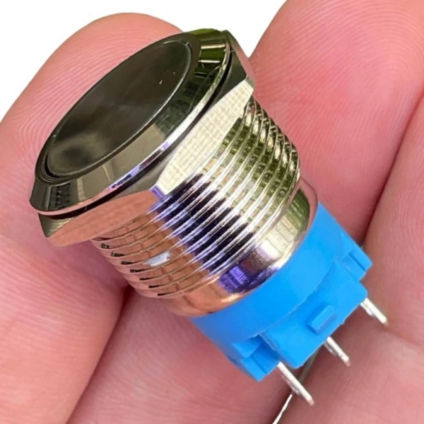 E65 19mm Metal Kalıcılı Buton Düz Kafa Ledsiz 1NO/1NC