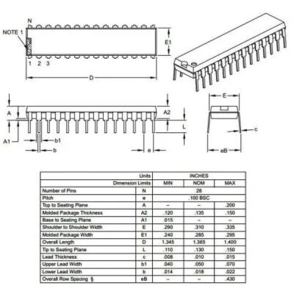 ENC28J60 DIP-28 I/SP Ethernet Denetleyici Entegresi