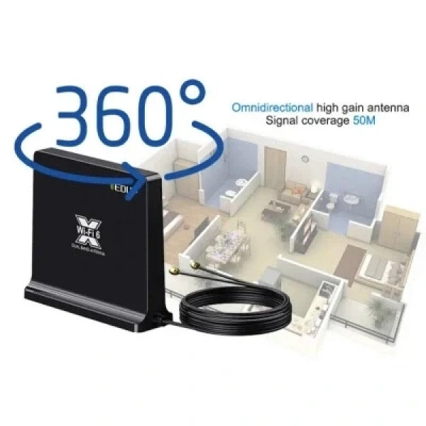 EP-7106 WIFI-6 2.4G/5G Dual Band 6dBi Anten - PCIE WiFi Adaptörü Uyumlu