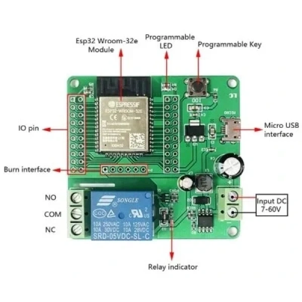 ESP32-WROOM-32E Röle Modülü