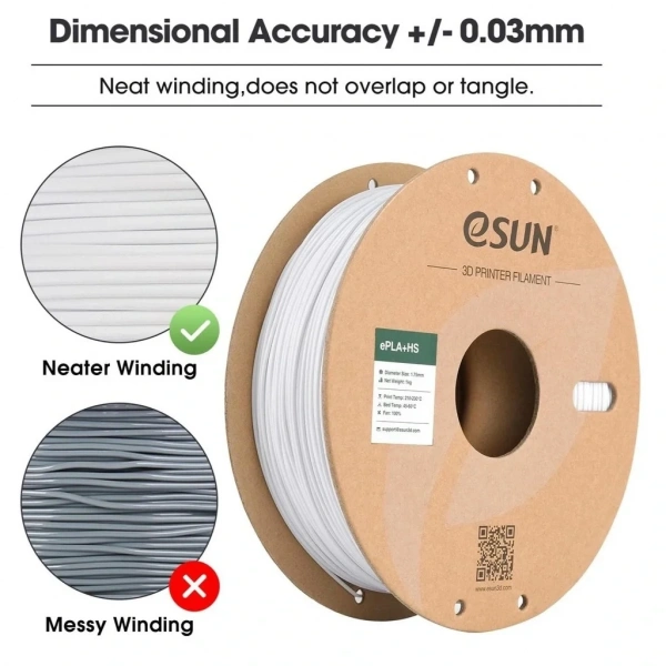 eSUN Pla-Hs Hyper Speed Yüksek Hızlı Pla Filament Beyaz