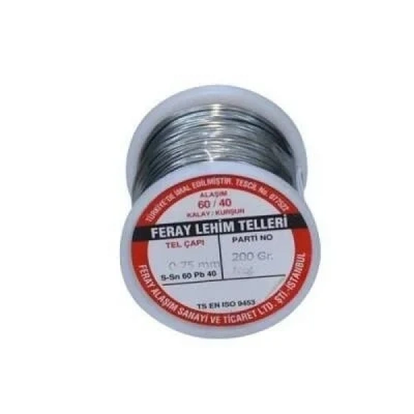 Feray 0.75 mm 200gr Lehim Teli (%60 Kalay / %40 Kurşun)