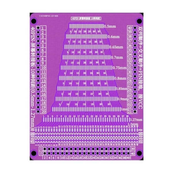 FFC/FPC 40 Pin 0.5-1mm Dönüştürücü PCB Kartı