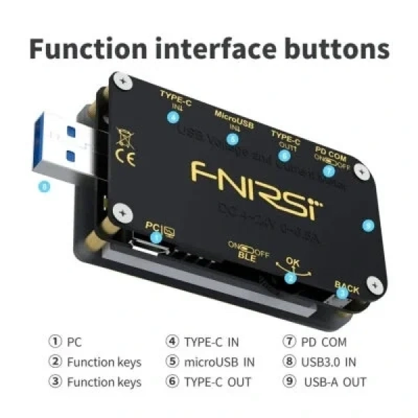 FNB48S Bluetooth USB Test Cihazı - Voltaj ve Akım Ölçer