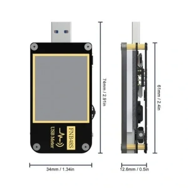 FNB48S Bluetooth USB Test Cihazı - Voltaj ve Akım Ölçer