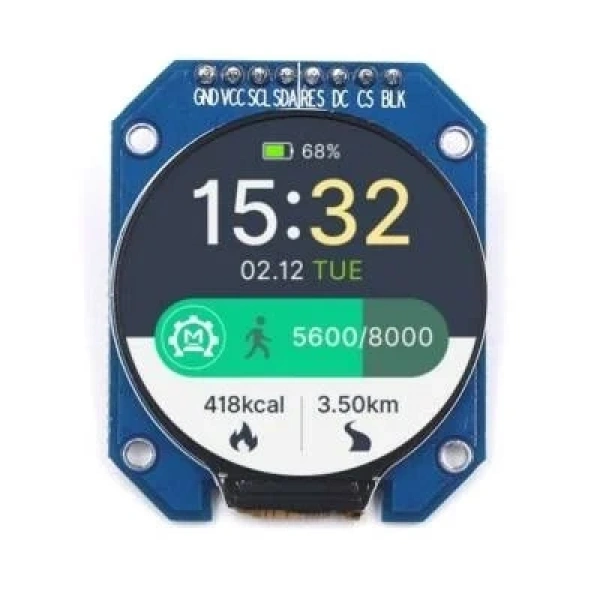 GC9A01 1.28 240x240 Oled Grafik Lcd Ekran - Kare PCB