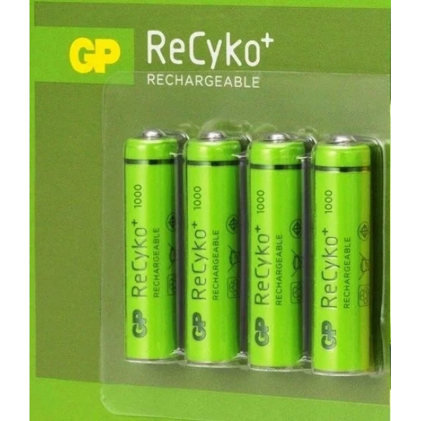 GP ReCyko 1000 mAh AAA Şarj Edilebilir İnce Kalem Pil 4lü Paket